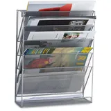 Relaxdays Zeitschriftenhalter Wand, silber