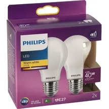Philips LED Classic E27 4,5W, 470lm matt DUO