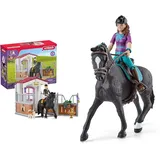 SCHLEICH 42437 HORSE Club Pferdebox mit HORSE Club Tori & Princess & 42541 HORSE Club Lisa und Storm, 10 Teile Spielset Pferde Figur