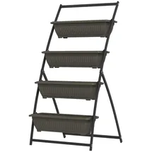Outsunny Pflanzenständer mit 4 Etagen 76 x 79 x 162 cm Braun