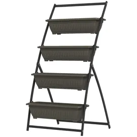 Outsunny Pflanzenständer mit 4 Etagen 76 x 79 x 162 cm Braun