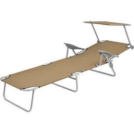 furnicato Sonnenliege 189 x 58 x 27 cm Taupe