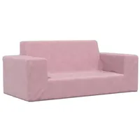 vidaXL Kindersofa 2-Sitzer Rosa Weich Plüsch