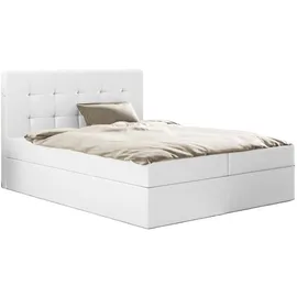 kaiser möbel Boxspringbett mit matratze und bettkasten, Schlafbett LUDANO stoff Cayenne Weiß, 160x200 cm, H2-Pocket