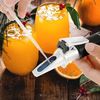 Brix Refraktometer Digital Brix 0–40 %, Alkohol 0–25 % 16 cm Zuckergehalt Messgerät mit ATC Ultra Hohe Genauigkeit Handrefraktometer Brix Messgerät Digital für Obst Säfte Honig Ahornsirup Melasse