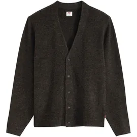 Levi's Strickjacke LEVI'S, Herren, Gr. S, obscidian heather, Strick, Obermaterial: 46% Polyamid, 44% Polyacryl, 7% Wolle, 3% Elasthan, bequem normal, V-Ausschnitt, Bündchen, Strickjacken Strickjacke, Legere Passform, pflegeleichter Materialmix