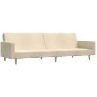 vidaXL Schlafsofa 2-Sitzer Creme Stoff