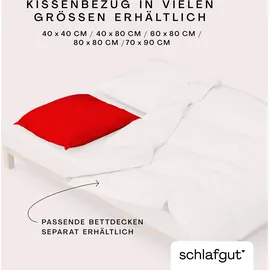 schlafgut Kissenbezug Woven Satin 40 x 40 cm Rot