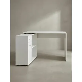 KADIMA DESIGN Eckschreibtisch mit Regal Modern DESIGN Weiß 120x107x75 cm,