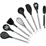 Hanseatic Kochbesteck-Set 8-tlg. schwarz Edelstahl Silikon