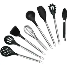 Hanseatic Kochbesteck-Set 8-tlg. schwarz Edelstahl Silikon