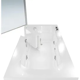 SeniorBad Seniorendusche Badewanne mit Tür 75 x 150 cm (S17D-WP-R-EC)