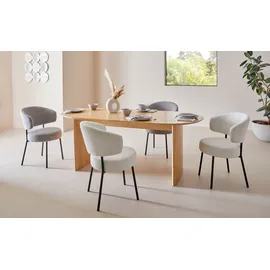 LeGer Home by Lena Gercke Esszimmerstuhl "Sölve, TOPSELLER, OTTOs Choice", weiß, B:58cm H:83cm T:59cm, Polyester, LEGER HOME BY LENA GERCKE, Stühle, Esszimmerstuhl, Boucle Bezugsstoff, Metallgestell, Sitztiefe 48 cm