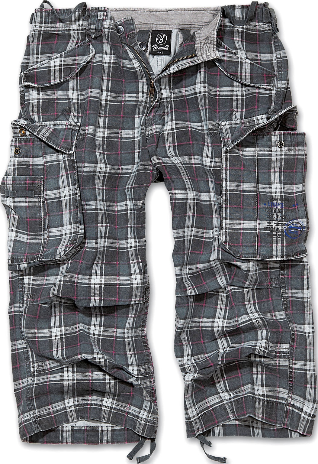 Brandit Industry Vintage 3/4, Cargoshorts - Dunkelgrau/Lila - L