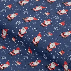 Baumwollstoff Santa Claus "Mona", dunkelblau-color