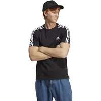 Adidas Essentials Single Jersey 3-Streifen T-Shirt Black / White XL