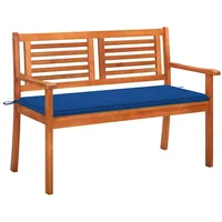 VidaXL 2-Sitzer-Gartenbank mit Auflage 120 cm Massivholz Eukalyptus