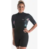 Neopren-Shorty kurzarm Surfen 500 Palmdark Rücken-Reissverschluss Damen XS