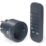 Sonero Set 2300 Watt Funksteckdosen | 1 x Fernbedienungssteckdose | x Fernbedienung | x CR2032 Batterie, 3 V DC, anthrazit, S-RCS111, 1er Set