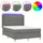 vidaXL Boxspringbett mit Matratze & LED Dunkelgrau 140x200 cm Stoff