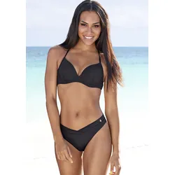 Push-Up-Bikini-Top LASCANA "Shiva", Damen, Gr. 40, Cup A, schwarz, Recycling-Polyamid, unifarben, Bikini-Oberteile, in trendiger Unifarbe