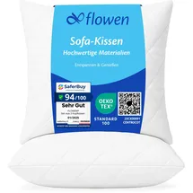 Flowen Kissen 40x40 Kopfkissen 2er Set für Sofa und Bett Innenkissen Hypoallergene Anti-Milben Kissenfüllung mit Weicher Gesteppter Kissenbezug 100% Polyester für Haus/Hotel
