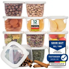 uandu Vorratsdosen mit Deckel Luftdicht Klein 12er Vorratsbehälter Set | Aufbewahrungsbox Küche Aufbewahrung & Organisation | BPA Frei | Küchen Organizer | Vorratsdosen für alle trockenen Lebensmittel