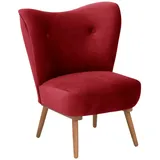 58 aufm Kessel Cocktailsessel Kayra Samtvelours 72 x 90 x 74 cm Rot mit Relax-Funktion