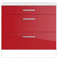 Impuls Küchen Auszugsunterschrank »"Turin", Breite 90 cm«, Rot Hochglanz, , 65592064-0 B/H/T: 90 cm x 72,3 cm x 57,9 cm,