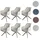 Mendler 6er-Set Esszimmerstuhl HWC-L80, Küchenstuhl Polsterstuhl Stuhl mit Armlehne, drehbar, Metall Stoff/Textil creme-beige - Beige