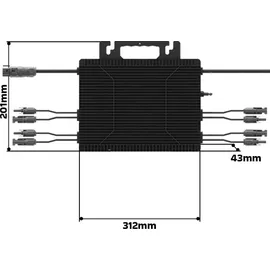 sunniva Balkonkraftwerk Black Frame BIFACIAL 2288/1600W Solaranlage mit 1600W Astro Energy Micro Wechselrichter 4 x 440 W