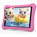 AWOW Android 14 Kinder Kids Tablet HD 10.1”, 2025 Neu 3GB RAM 64GB ROM Tablet (10.1", 64 GB) rosa