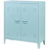 [en.casa] Metallschrank Oripää 90x80x33 cm Graublau