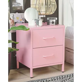 Beliani Nachtschrank Malavi 43 x 40 x 55 cm Rosa