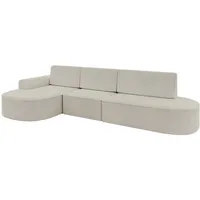 altdecor Eckcouch Cord 5-Sitzer Creme
