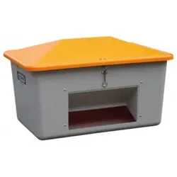 CEMO Streugutbox 2200 Liter mit Entnahme grau/orange