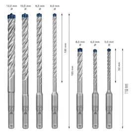Bosch Professional Expert SDS-Plus-7X Hammerbohrer Set 7-tlg. 5/6/6/8/8/10/12mm 2608900195