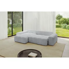 altdecor Ecksofa Cord 2-Sitzer Grau