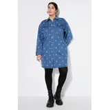 Studio Untold Minikleid Jeanskleid Hearts-Print Blau 46/48