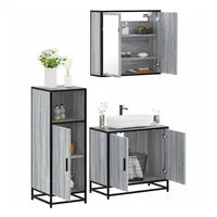 VidaXL Badmöbel-Set 3-tlg. Grau Sonoma