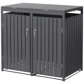 ML-Design Mülltonnenbox 2er 132 x 80 x 116,3 cm anthrazit