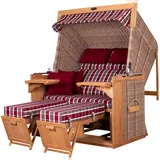 dekoVries GmbH Strandkorb deVries PURE® Friesland Sylt XL - PE white kubu - Dessin 230 - inkl. Schutzhülle