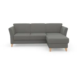 Ecksofa SIT & MORE "Visby L-Form", grau, B:248cm H:87cm T:162cm, Sofas, Wahlweise mit Bettfunktion und Bettkasten, frei im Raum stellbar