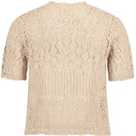 Cartoon Strickjacke mit Ajour-Muster Beige 44