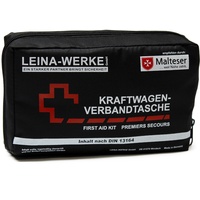 Leina-Werke 11010 KFZ-Verbandtasche Compact ohne Klett, Schwarz/Weiß/Rot