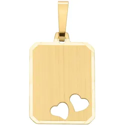 Kettenanhänger ADELIA ́S "Damen Gold Schmuck 333 Gold Gravurplatte Anhänger", gold, Schmuckanhänger, Damen, Gold, Goldschmuck für Damen