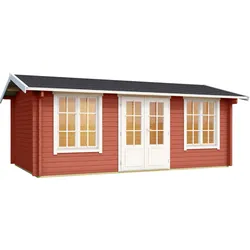 Gartenhaus LASITA MAJA "PEMBROKESHIRE", rot (schwedenrot), Fußboden im Gartenhaus, Massivholzdach, Holzwerkstoff, Gartenhäuser