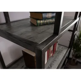 Massivmoebel24 Regal Mango 100x40x202 grau lackiert HEAVY Industry #108
