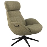 FLEXLUX Relaxsessel »Relaxchairs Elegant«, Premium Komfort, Rücken- & Kopfteilverstellung, drehbar, Fuß schwarz grün