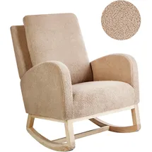 Beliani Schaukelsessel Alsta Bouclé 72 x 71 x 70 cm Beige